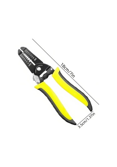 Fastbuy Yellow Otomatik Tel Soyma Pense - Ayarlanabilir Kabloyu Kesme Sıkma Profesyonel Elektrikçi Aleti