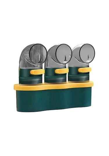 Novahub Tuz Ve Baharat Kavanoz Seti, Pratik Toz Geçirmez Şişeler, 3 Adet Mavi Kavisli Kapaklı, Mutfak İçin Mavi