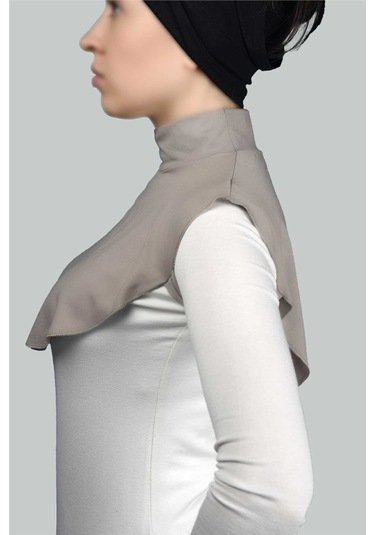 Altobeh Düz Balıkçı Yaka Boğazlı Penye Tesettür Kadın Yakalık Boyunluk - Açık Vizon