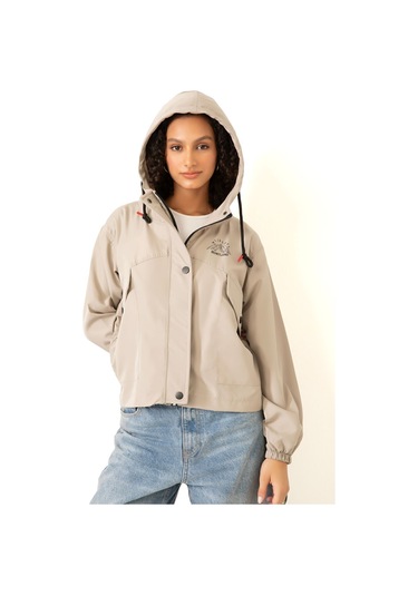 Riverstorm Kadın Taş Su Geçirmez Ve Rüzgara Dayanıklı Kapüşonlu Cepli Çıt Çıtlı Mevsimlik Yağmurluk Taş