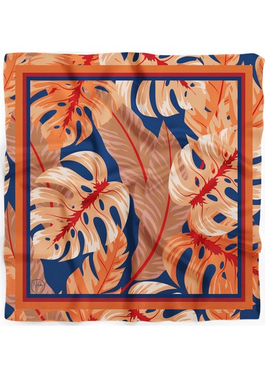 Monstera Rüyası Desen Bandana/fular Çok Renkli