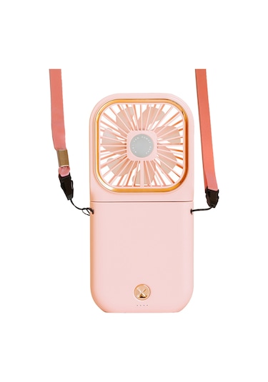 Honmex Boyun Bağlı Taşınabilir Fan, 3 Hızlı, 180 Açı Ayarlı, Telefon Tutucu Ve Power Bank Özellikli, Pembe