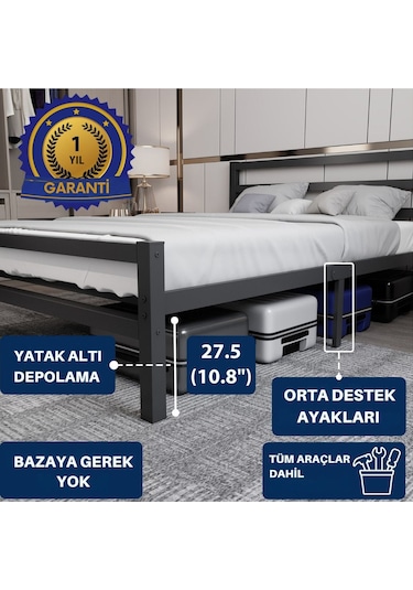 Aksviva Buhara Çift Kişilik Ferforje Metal Karyola