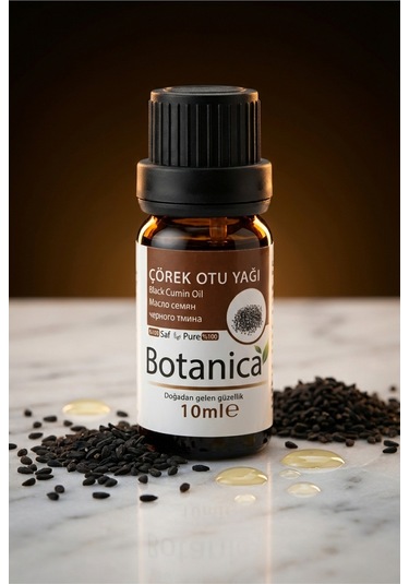 Botanica %100 Saf Çörekotu Yağı Soğuk Sıkım Doğal Bitkisel Bakım Damla 10 Ml 10 ML