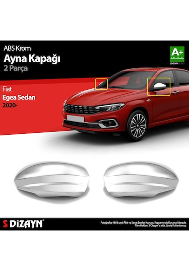 S-Dizayn Fiat Egea SD Abs Krom Ayna Kapağı 2 Prç. 2020 Üzeri