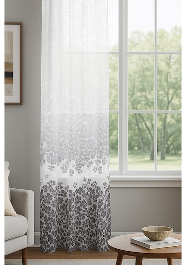 Pannello Tül Perde Beyaz Mor 140x295 Mor