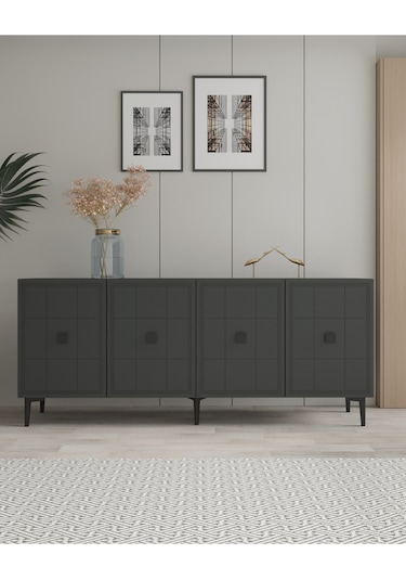 Ka1802a - Yuka Konsol, Tv Sehpası Antrasit 180cm Antrasit / Koyu Gri