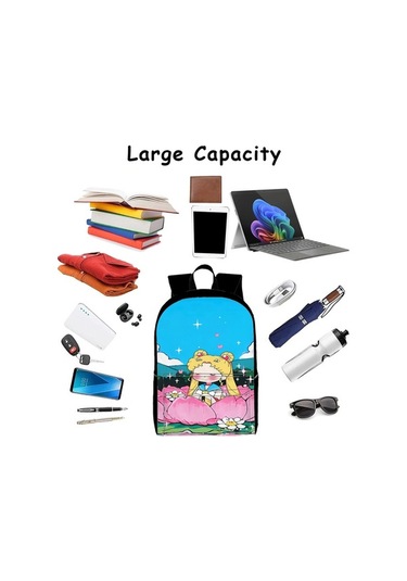 Trendooze Uygun, Siyah Siyah Sırt Seyahat, Sailor Organizasyon Moon Kawaii Karikatür, İş İnç İle, İçin, Genç, Dizüstü Çoklu Cf87 Çantası, Çalışması Bölmeleri Bilgisayara 15.6 İq Siyah