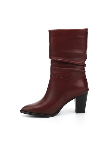 Gönderir Kadın Bordo Antik Sivri Burun Körüklü Kalın Topuklu Hakiki Deri Çizme Gkzc13444579 Bordo