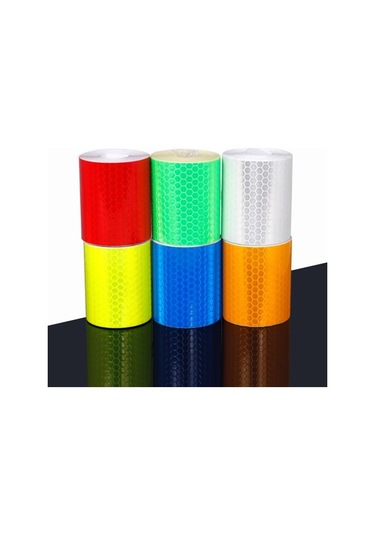 Sarı Bisiklet Motosiklet Güvenlik İşareti Yansıtıcı Etiket Bant Yapışkanlı Uyarı Çıkartması