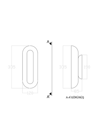 Voxlamp Presidento Endirekt Led Aplik 33x12 Cm Gri