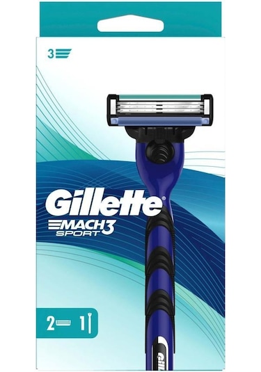 Gillette Mach 3 Sport Tıraş Makinesi + Yedek Tıraş Bıçağı 2'li