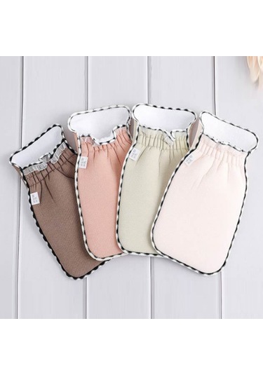 Xiyyadms Pembe Eldiven Tipi Banyo Eldiveni, Bitki Lifli İki Yönlü, Kalın, Geri Temizleme, Esnek Açık, 22.5x14 Cm Pembe