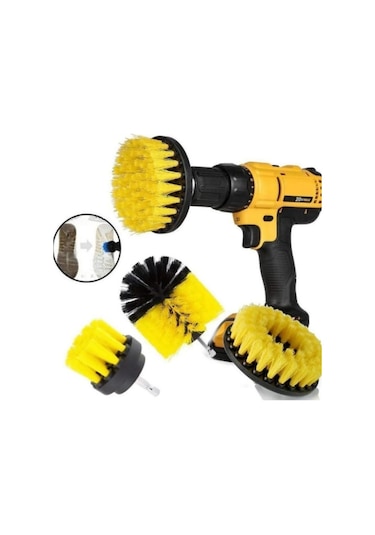 Batcell Fırça Banyo Araba Duşakabin Koltuk Yıkama Matkap Ucu 3'lü Set