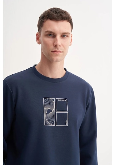 Cazador Dynamic Regular Fit Pamuk Karışımlı Baskılı Scuba Sweatshirt-53290 Lacivert Cazador Dynamic Regular Fit Pamuk Karışımlı Baskılı Scuba Sweatshirt-53290 Lacivert