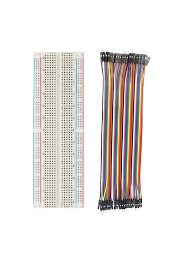 2'li Set: 830 Pin Breadboard 40 Pin Erkek-erkek Jumper Kablo