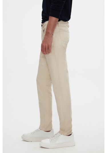 Ds Damat Comfort Fit Ekru Düz Jean Kot Beş Cepli Yıkamalı Denim Pantolon 3hcj3ort00103 E01