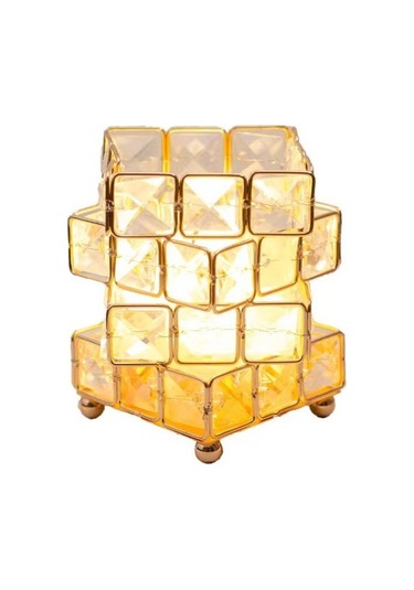 Pazly Rose Rubik Küp Atmosfer Masa Lambası - Anne Günü Hediyesi Açık Mavi Açık Mavi