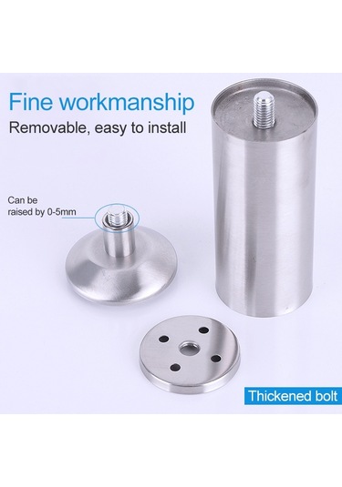 Paslanmaz Çelik Tel Çekme Kalınlaşmış Sütun Kanepe Mobilya Dolabı Ayağı, Yükseklik: 400mm Diğer