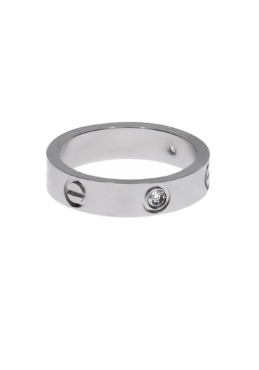 Unisex Love Model Taş Detay Silver Renk Çelik Yüzük Gümüş