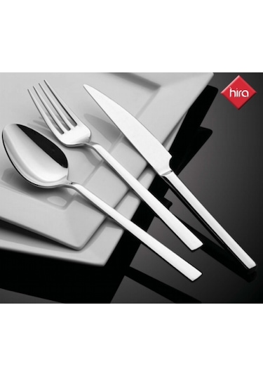 Hira 12 Adet Çubuk Model Tatlı Kaşık 304 Kalite 2.5 mm Gümüş