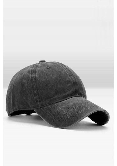 Külah Erkek Eskitme Şapka Yazlık Outdoor Kep Kasket-Siyah-Siyah-Standart