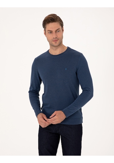 Pierre Cardin Erkek İndigo Melanj Kazak /triko 50314192-vr155 İndigo Melanj