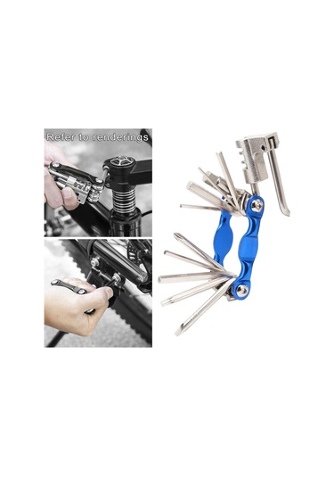 Suntek Taşınabilir Çok İşlevli Bisiklet Tamir Aleti Seti 11 Mavi