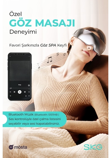 Skg E7-En Taşınabilir Akıllı Göz Masaj Aleti, Geleneksel Shiatsu, Altıncı Çakra Aktivasyonu, Şakak-Göz Çevresi Siyah