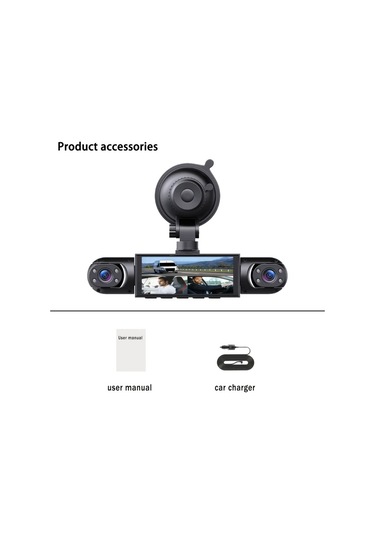 Xuweiwei 3 Kameralı 360 Araç Kamerası Ön 1080p Sol Sağ Arka 480p Hd 3.16 Ips Ekran 170 Geniş Açı Gece Görüşü Park Modu