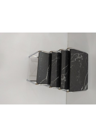 Zigon Sehpa 4'Lü Metal Model Transmisyon Nikelaj Ayak Siyaj Merme