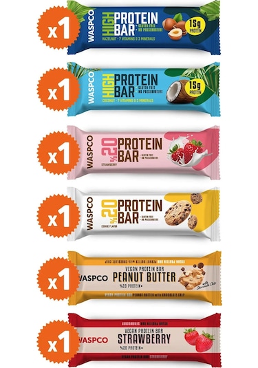 Waspco Protein Bar Deneme Paketi 6 Adet