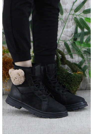 Fort Cool Luno Rahat Sıcak Astar Kaymaz Taban Kız Çocuk Bot Siyah