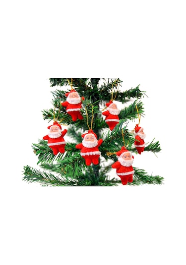 6 Adet Küçük Noel Baba Yılbaşı Çam Ağacı Süsü