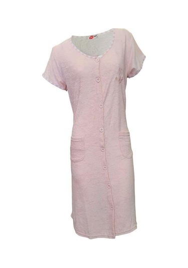 Ciciten 23004 Düğmeli Kısa Kol Havlu Elbise Plaj Elbisesi 001