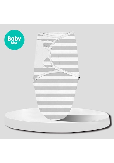 Moveevo Pamuklu Bebek Kundak Bebek Uyku Tulumu Uyku Anti-tekme Kundak Gri Çizgili 60 80 3-6 Ay İçin Uygundur Gri
