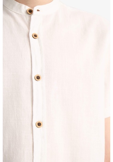 Defacto Erkek Çocuk Hakim Yaka Kısa Kollu Gömlek F3583a825smwt34 Beyaz