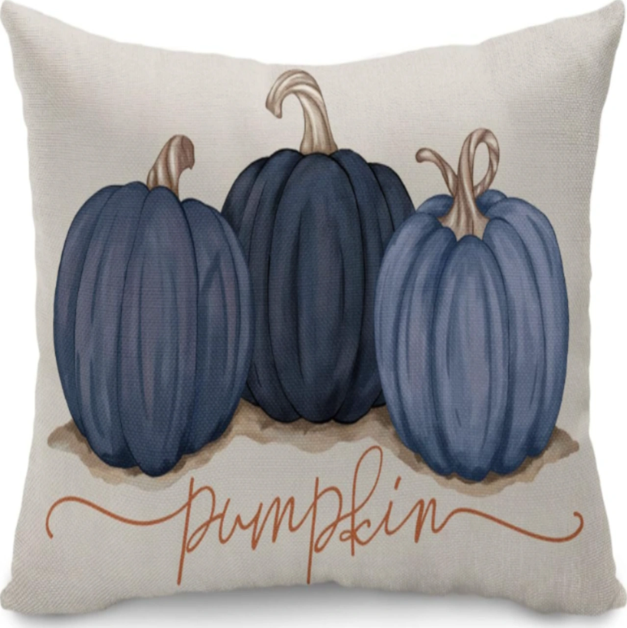 Hombey Kışlık Balkabağı Akçaağaç Yaprağı Desenli聚酯材质 Yastık Kılıfı, 2 Adet Paket, Otomobil Ve Koltuk Dekorasyonu Mavi