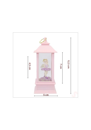 Uçuşan Simli,12,5cm X 5cm Led Işıklı Balerin Fener Küre - D