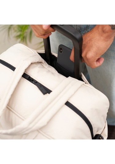 Didadodo Kadınlar İçin Şişme Spor Çantası - Ayakkabı Bölmeli Geniş Hacimli Seyahat Çantası Beyaz Beyaz