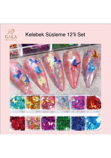 Gala Professional Kelebek Süsleme Seti 12'li
