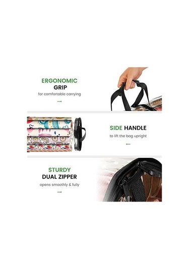 Xiyyadms Pvc Şeffaf Noel Paket Kağıdı Depolama Çantası - 40 İnç, 2 El Tutucu, Üst Reçme, Kolay Taşıma, Büyük Kapasite, Siyah Siyah