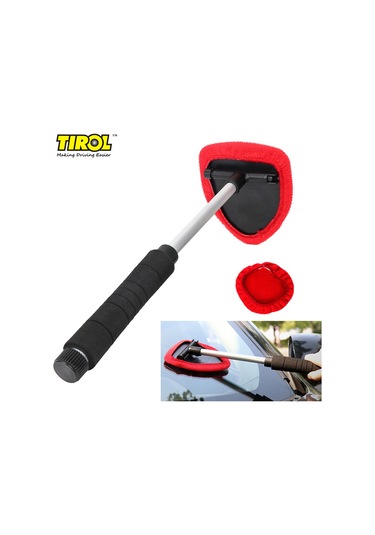 Jeemson Araç Cam Temizleyici, Uzatılabilir Gövde, Mikrofiber Yastık, 180 Döner, Su İle Temizler, Sıcaklık Dirençli