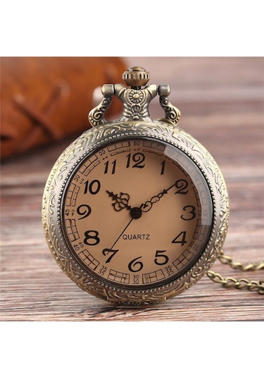 Kabartmalı 45 MM Köstekli Cep Saati
