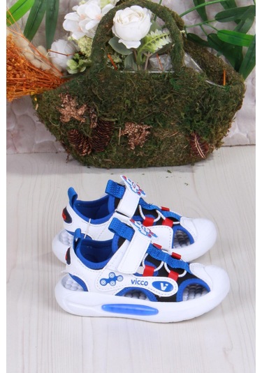 Vicco 332.p25y.221 Rocket Saks Mavi Esnek Rahat Işıklı Erkek Çocuk Sandalet Saks