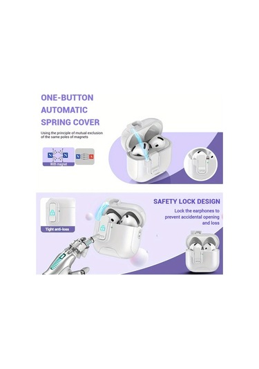 Sunshine011 Airpods Uyumlu 3 Kırmızı Otomatik Açılır Kulaklık Kılıfı Şok Emici Yumuşak Kapak