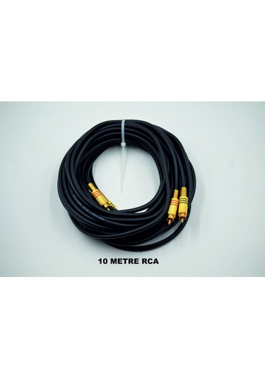 Amfi Rca Kablosu 10 Metre - El Yapımı %100 Bakır Uzun Anfi Rca Ses Kablosu - 10 Mt