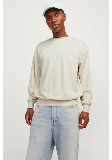 Jack & Jones Jjecharge Sweat Crew Neck Bej Erkek Sweatshirt 000000000102016880 Bej