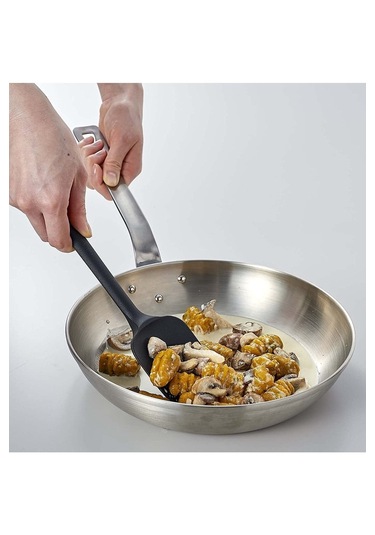 Silikon Kaşık Seti 3lü Büyük Boy Yanmaz Yapışmaz Çizmez Siyah 27