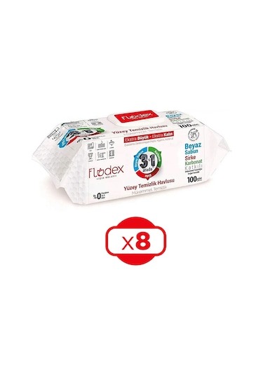 Flodex Yüzey Temizlik Havlusu 8 x 100'lü
